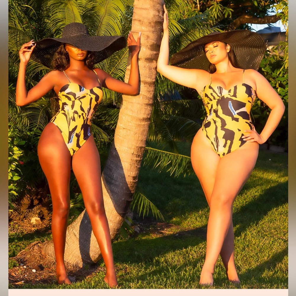BUNDLE  Matte Collection Micah and Kai (2) Swimsuits Yellow/Cobalt